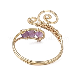 3 Stück Fingerringe aus natürlichem Amethyst&nbsp;RJEW-JR00838