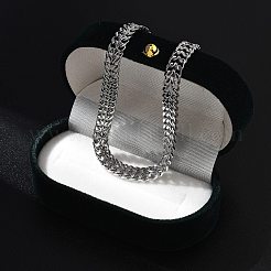 Collares de cadena de trigo de acero inoxidable 304 para mujer&nbsp;NJEW-U019-01P