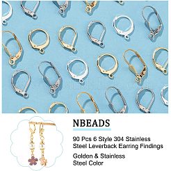 90 paio di orecchini a leva in acciaio inossidabile 304 stile 6&nbsp;STAS-NB0001-60