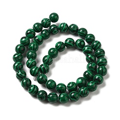 Fili di perline sintetiche tinte in malachite&nbsp;G-P507-02A-08