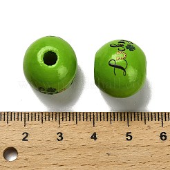 St. Patrick's Day Serie bedruckte Schima Holzperlen aus Europa&nbsp;WOOD-V002-01K