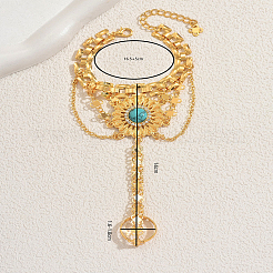Böhmische Gliederringarmbänder aus Legierung mit Blumenmuster für Damen&nbsp;NH6522