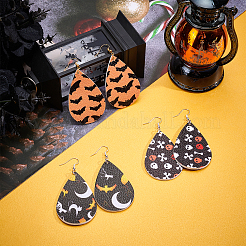 DIY 8 Paar Halloween-Ohrring-Sets aus PU-Leder&nbsp;DIY-FH0002-30