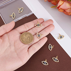 8 pendentif en laiton plaqué or avec zircone cubique&nbsp;KK-BBC0023-62