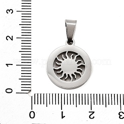 Pendentifs ronds et plats en acier inoxydable 304 avec soleil&nbsp;STAS-M121-14P