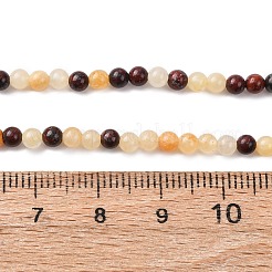 Stränge aus natürlichen roten Blutstein- und gelben Jadeperlen&nbsp;G-Z116-A17-3mm