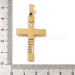 Pendentifs en acier inoxydable 201 pour la fête des mères&nbsp;STAS-R132-01G-02