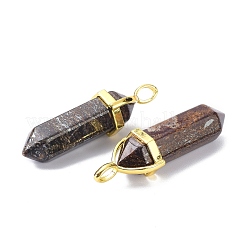 Spitze Anhänger aus natürlichem Bronzit&nbsp;G-G025-01G-14