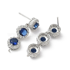 Boucles d'oreilles en laiton pavées de zircone cubique&nbsp;KK-D369-07P-B