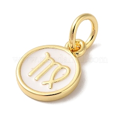 Véritables breloques en émail en laiton plaqué 18k or véritable&nbsp;KK-L216-001G-L02