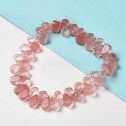 Perle di vetro di quarzo ciliegio fili&nbsp;G-B064-B49