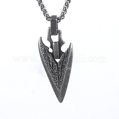 Collares con colgante de flecha vikinga de aleación vintage para hombre&nbsp;WG8815F-01