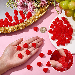 60 décoration de présentation en PVC en forme de fraise&nbsp;DJEW-SC0001-32