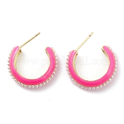 Orecchini a bottone in plastica con perline di perle da donna&nbsp;EJEW-K245-03G