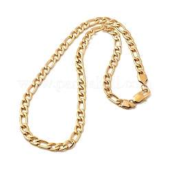 Collares de cadena Figaro de acero inoxidable 304 de 7 mm para mujeres y hombres.&nbsp;NJEW-B134-04A-G