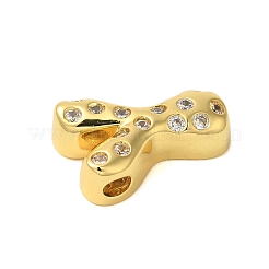 Micro pavé di ottone placcato a cremagliera perdanti di zirconi trasparenti&nbsp;KK-C067-11G-Y