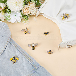 6 pieza de 6 estilos de alfileres de esmalte de abejas&nbsp;JEWB-WR0001-15