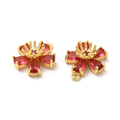 Colgantes de circonita cúbica micro pavé de latón chapado en oro real de 18 quilates&nbsp;KK-M238-04G