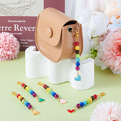 5 pièces 5 couleurs alliage émail coeur pendentif décorations&nbsp;HJEW-TA0001-27