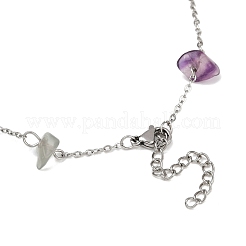 Cavigliere con perline di fluorite naturale&nbsp;AJEW-AN00671