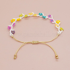 Handgefertigte Armbänder aus Glasperlen mit gewebten Blumenmotiven&nbsp;RV1845