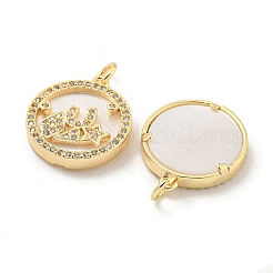 Pendenti in zirconi cubici trasparenti in micro pavè di ottone&nbsp;KK-L211-018G-02