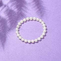 Bracciale elastico con perline acriliche a forma di cuore e ematite sintetica per donna&nbsp;BJEW-JB08159