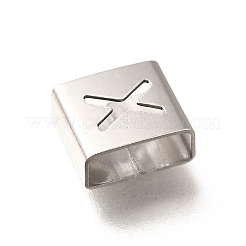 Charms scorrevoli quadrati in acciaio inossidabile 304 stile lettera&nbsp;STAS-L132-15X