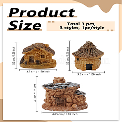3 Stück 3 Stile Harz Haus Dekorationen&nbsp;DJEW-LP0001-25