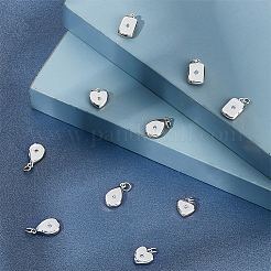 12 Stück 3 Stile Messing Micro Pave klare Zirkonia Anhänger&nbsp;ZIRC-BBC0003-53