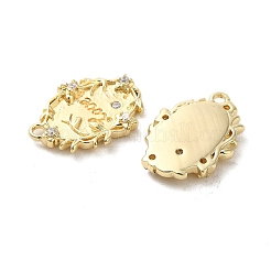 Pendentifs en laiton micro pavé de zircone cubique transparent pour la saint-valentin&nbsp;KK-G481-09G