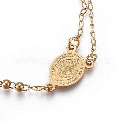 201 bracelets à breloques en acier inoxydable&nbsp;X-BJEW-P258-15G