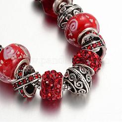 Legierung Strass Perle europäischen Armbänder&nbsp;BJEW-L602-13