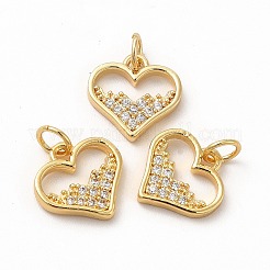 Estante de placas micro latón allanan charms de circonio cúbico&nbsp;ZIRC-K089-02G