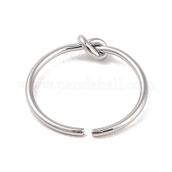 Anello polsino aperto in acciaio inossidabile 304 con nodo semplice anti-ossidazione per donne e uomini&nbsp;RJEW-Z038-06P