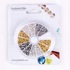 1 Box 3 Farbe Spalte Messing Crimp Perlen für Schmuck machen Größe 1.5~2x1.5~2mm&nbsp;KK-PH0009-02-B