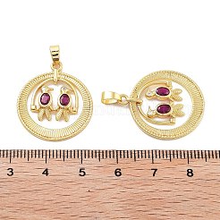 Porte micro ouvrent pendentifs zircone cubique en laiton de placage&nbsp;KK-Z071-55G