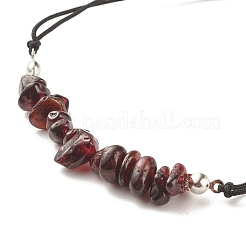 Braccialetto di perline intrecciate con gocce di granato naturale&nbsp;BJEW-JB08019-12