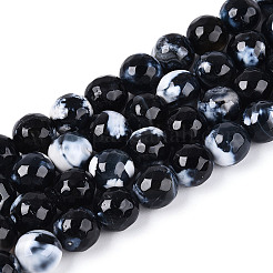 Gefärbte und erhitzte Stränge natürlicher Fire Crackle-Achatperlen&nbsp;G-N359-01B-01