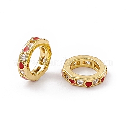 Anillos de enlace de circonio cúbico esmaltada de latón chapado en rack&nbsp;KK-M231-25G-C