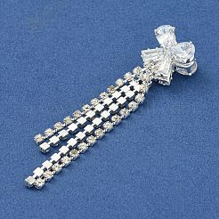 Bowknot Messing Strass Quaste große Anhänger&nbsp;KK-I715-02S-03