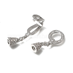 Micro pavé di ottone trasparente cubic zirconia piegato su fermagli&nbsp;CU-CBA4292-02P