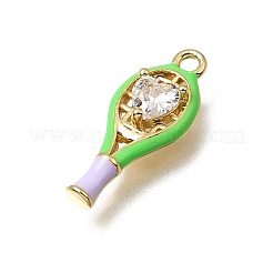 Pendentifs avec zircon cubiques à micro-pavés en laiton&nbsp;KK-K427-22G-01
