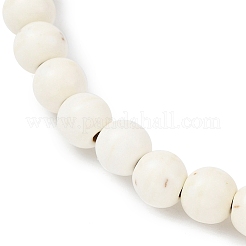 Delfino in lega di stile tibetano e braccialetto elasticizzato con perline rotonde turchesi sintetiche&nbsp;BJEW-JB09895-01