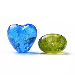 Manuell Silber Folie-Glas Perlen&nbsp;FOIL-R050-12x8mm-M