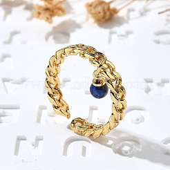 Anillos de puño de cadena de eslabones de latón para mujer&nbsp;RJEW-Z085-03G-07