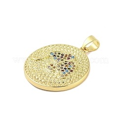 Pendentifs avec zircon cubiques à micro-pavés en laiton&nbsp;KK-E111-04G