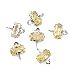 Conectores rectangulares de latón con circonitas cúbicas pavé de Shegrace&nbsp;XGRQ2O670-438C-P