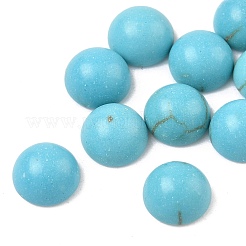 Accessoires d'artisanat teints turquoise synthétique pierres précieuses cabochons de dôme dos plat &nbsp;TURQ-S266-6mm-01