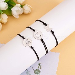 3 set di 3 bracciali a maglie a farfalla in acciaio inossidabile 430&nbsp;JB725A